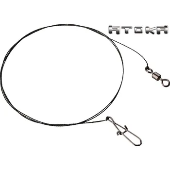 Atoka wolframové lanka s obratlíkem a karabinou - 2 ks délka: 25 cm/5 kg