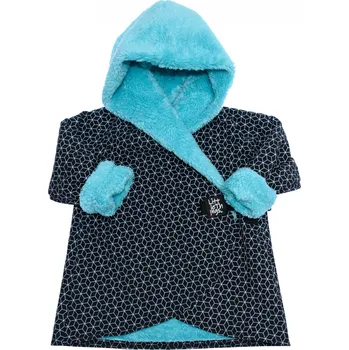 Kojenecká bunda černo-tyrkysový softshellový kabátek