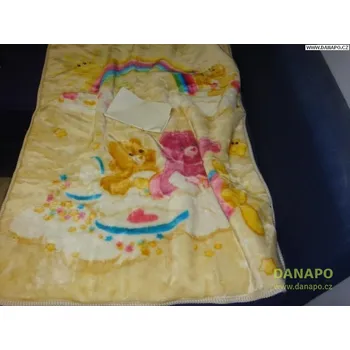 Dětská deka DANAPO Deka - žlutá, medvědi - 1100x800mm