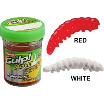 Umělá nástraha Berkley Gulp Alive Honey Worms vosí larvy 2,5 cm - 25 ks barva: Red