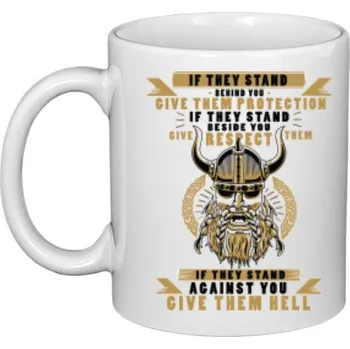 Hrnek malý bílý s potiskem OBOUSTRANNÝ HRNÍČEK VIKINGOVÉ-bíly