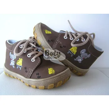 Chlapecké polobotky Jonap kožené boty 022 N hnědá myš 20