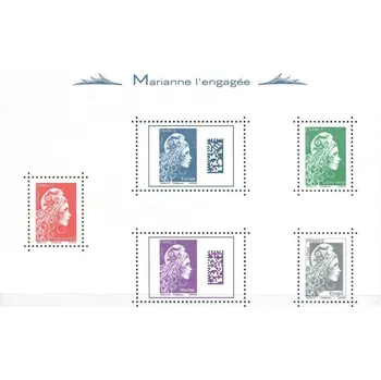 Poštovní známka Post France (2018) MiNr. 7073 - 7075; 7077 - 7078 ** - Francie - BLOCK 399 - Marianne