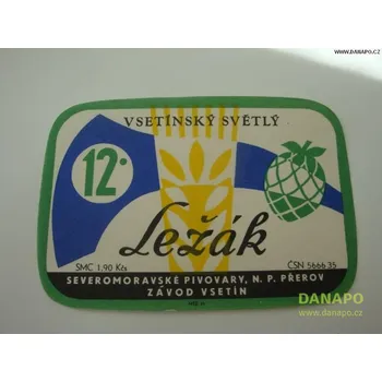 Pivo DANAPO PIVNÍ ETIKETA - Vsetínský světlý ležák - 12°