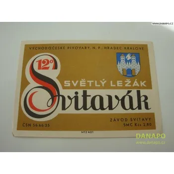 Pivo DANAPO PIVNÍ ETIKETA - 12° Svitavák světlý ležák
