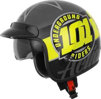 Helma na motorku Cassida Oxygen 101 Riders žlutá fluo/černá/stříbrná metalická