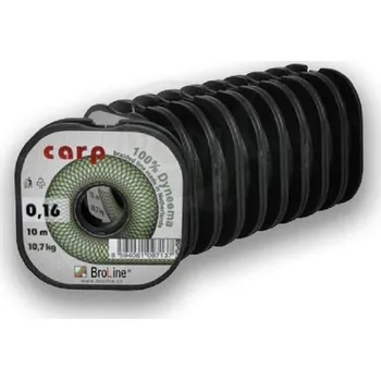 Broline Carp 100% Dyneema pletená šňůra zelená 10 m průměr: 0,10 mm