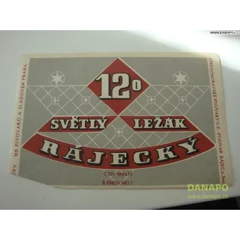 Pivo DANAPO PIVNÍ ETIKETA - Rájecký světlý ležák 12°