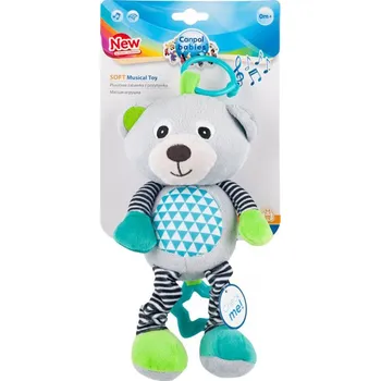 Hračka na kočárek Canpol babies Plyšová hrací skříňka medvídci, šedá