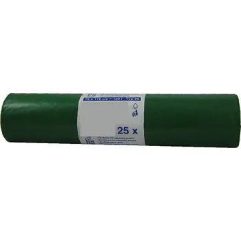 Pytle na odpadky Pytel na odpad typ 80 LDPE 70x110 zelený 120 litrů 25ks
