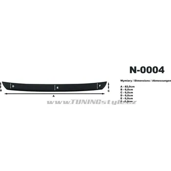 Lišta karosérie Nášlap kufru černý - Fiat 500 07-