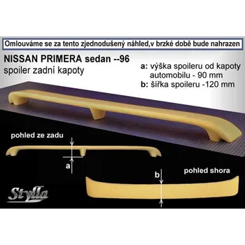 Auto-moto Spoiler zadní kapoty,křídlo Stylla Nissan Primera sedan 90-96