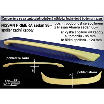 Auto-moto Spoiler zadní kapoty,křídlo Stylla Nissan Primera sedan 96-98