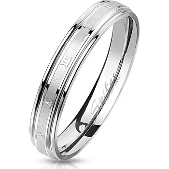 Prsten Šperky4U Ocelový prsten s římskými číslicemi - velikost 55 - OPR1771-55