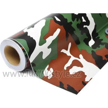 Samolepicí dekorace na vozidlo Samolepící stylingová wrap folie Camouflage Forest Green 152cm