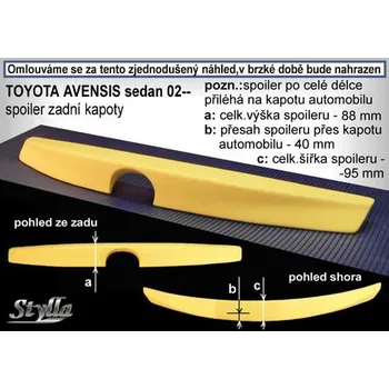 Auto-moto Spoiler zadní kapoty, křídlo Stylla Toyota Avensis sedan 02-