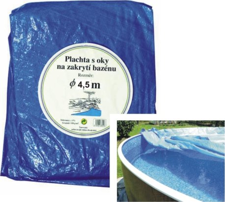 Plachta bazénová kulatá 4,5m s očky zesílená