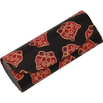 Pouzdro na brýle Kožené pouzdro na brýle slim Kočičky černé