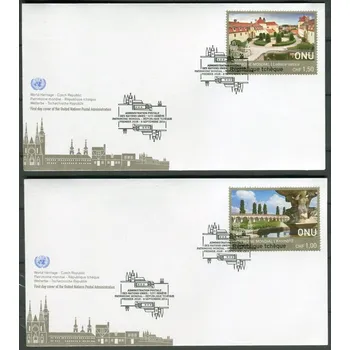 Poštovní známka (2016) FDC - MiNr. 961 - 962 ** - OSN Ženeva - 2016 Světové dědictví - ČR - Kroměříž a ...