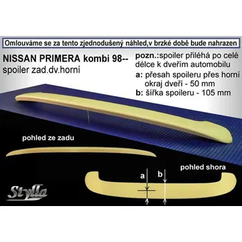 Auto-moto Spoiler zadní dveří horní, křídlo Stylla Nissan Primera combi 98-02
