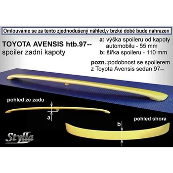 Auto-moto Spoiler zadní kapoty, křídlo Stylla Toyota Avensis htb 11/97-02