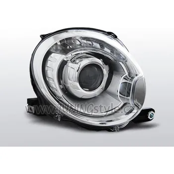 Přední světlomet Přední světla čirá Fiat 500 07- chromová