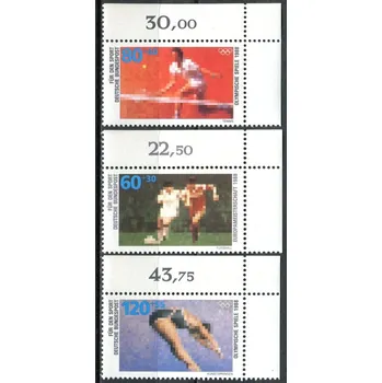 Poštovní známka (1988) MiNr. 1353 - 1355 ** - Německo - poč. - Mistrovství Evropy ve fotbale, Spolková republika Německo; Letní olympijské hry, Soul