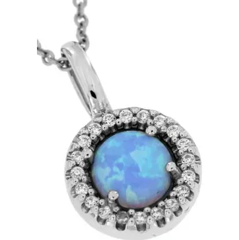 Přívěsek Zlatnictví U Kostela Stříbrný přívěsek s modrým opálem AP7644 322978291