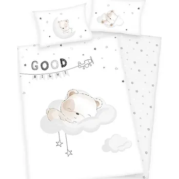 Povlečení Herding Spící medvídek 100 x 135, 40 x 60 cm zipový uzávěr