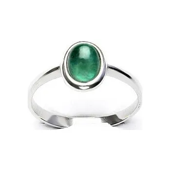 Prsten Stříbrný prsten, přírodní smaragd A+, T 1355