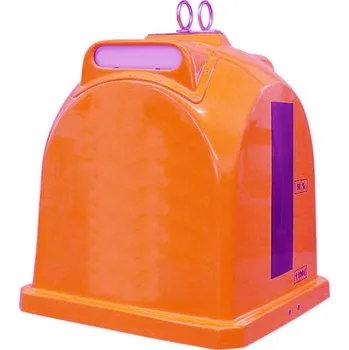 Skladový kontejner Zvonový kontejner (sklolaminát) - ZVON 1,1 m3 ORANŽOVÁ - NÁPOJOVÉ KARTONY