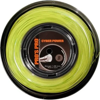 Struna na výplet tenisové rakety Tenisový výplet Pros Pro Cyber Power 200m, lime - 1.25 mm
