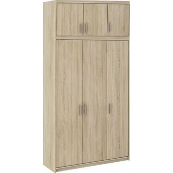 Šatní skříň Skříň Everly 3D s nádstavcem 133cm - Skříň kombinovaná třídvéřová