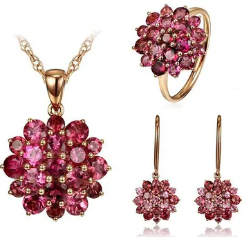 Prsten Zlatá sada tří šperků s turmalíny Darcy