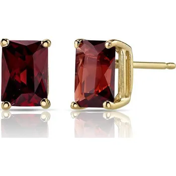 Náušnice Zlaté náušnice s radiant granáty Handan