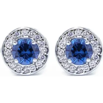 Náušnice Safírové náušnice s halo osazenými diamanty Idelle