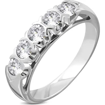 Prsten Šperky4U Ocelový prsten se zirkony - velikost 52 - OPR1780-52