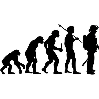 Samolepicí dekorace na vozidlo Samolepka evoluce hasiče na auto a motorku, tuning nálepka (2689)
