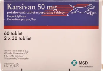 Lék pro psa a kočku Intervet Karsivan 50 mg 60 tablet