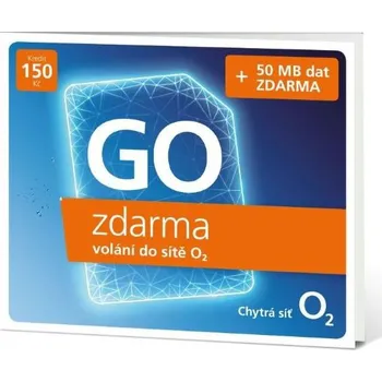 SIM karta 02 SIM GO Předplacená karta s kreditem 150 Kč