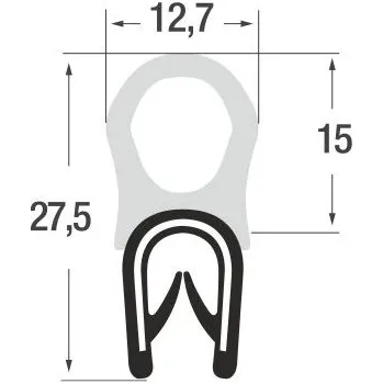 Stavební profil VA1100301 (U profil s horním těsněním)