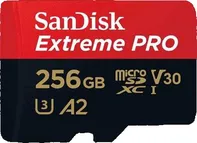 paměťová karta SanDisk MicroSDXC 256GB Extreme Pro A2 UHS-I (V30) U3 + SD adaptér