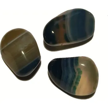 Drahý kámen Tromlovaný kámen - Achát barvený modrý L