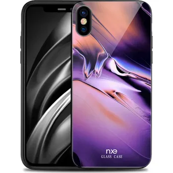 Pouzdro na mobilní telefon Kryt NXE pro Apple iPhone Xs Max - gumový / skleněný - barevný přechod - fialový