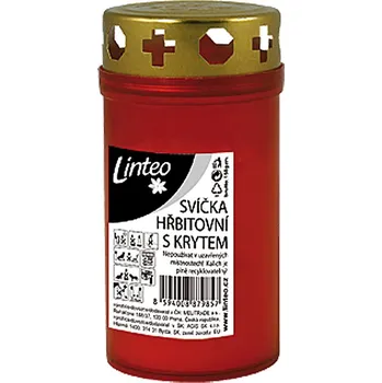 Svíčka LINTEO - Hřbitovní svíčka apoštolská 150 g - s krytem - červená [1 ks]