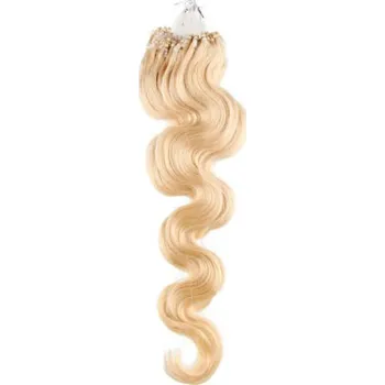 Příčesek Vlasy pro metodu Micro Ring / Easy Loop / Easy Ring 60cm vlnité – nejsvětlejší blond 1 pramen 0,5 gramů