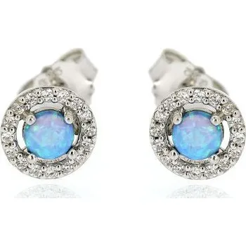Náušnice Zlatnictví U Kostela Dámské stříbrné náušnice s modrým opálem 11150 304731607