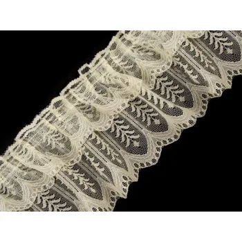 Krajka Krajka syntetická, volánek, béžová 85mm