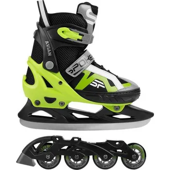 Celoroční brusle Spokey Avian regulovatelné šedé/zelené