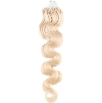 Příčesek Vlasy pro metodu Micro Ring / Easy Loop / Easy Ring 60cm vlnité – platina 1 pramen 0,5 gramů